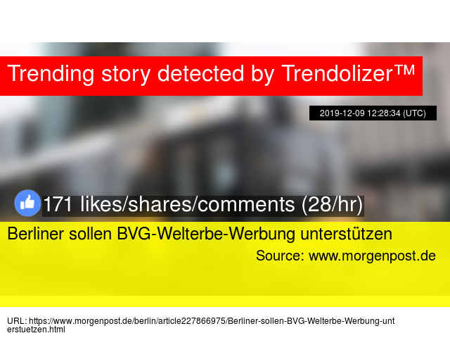 Berliner Sollen Bvg Welterbe Werbung Unterst Uuml Tzen